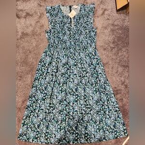 J.Crew Floral Flutter Sleeve Dress